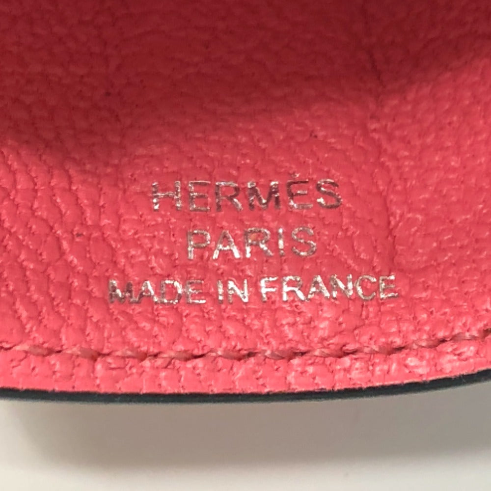 HERMES Clé Grand Trace Crochet Key Ring, Epson, Women's, Brick x Bleu Zéliege x Rose Azalee, Blue