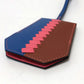 HERMES Clé Grand Trace Crochet Key Ring, Epson, Women's, Brick x Bleu Zéliege x Rose Azalee, Blue