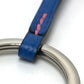 HERMES Clé Grand Trace Crochet Key Ring, Epson, Women's, Brick x Bleu Zéliege x Rose Azalee, Blue