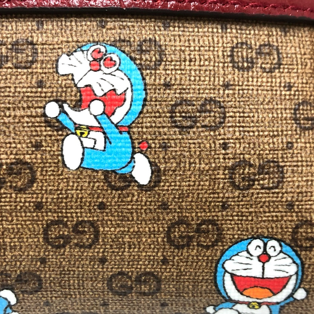 GUCCI 647784 GG Supreme Doraemon x GUCCI Shoulder Bag in GG Supreme Canvas, Brown, Women's