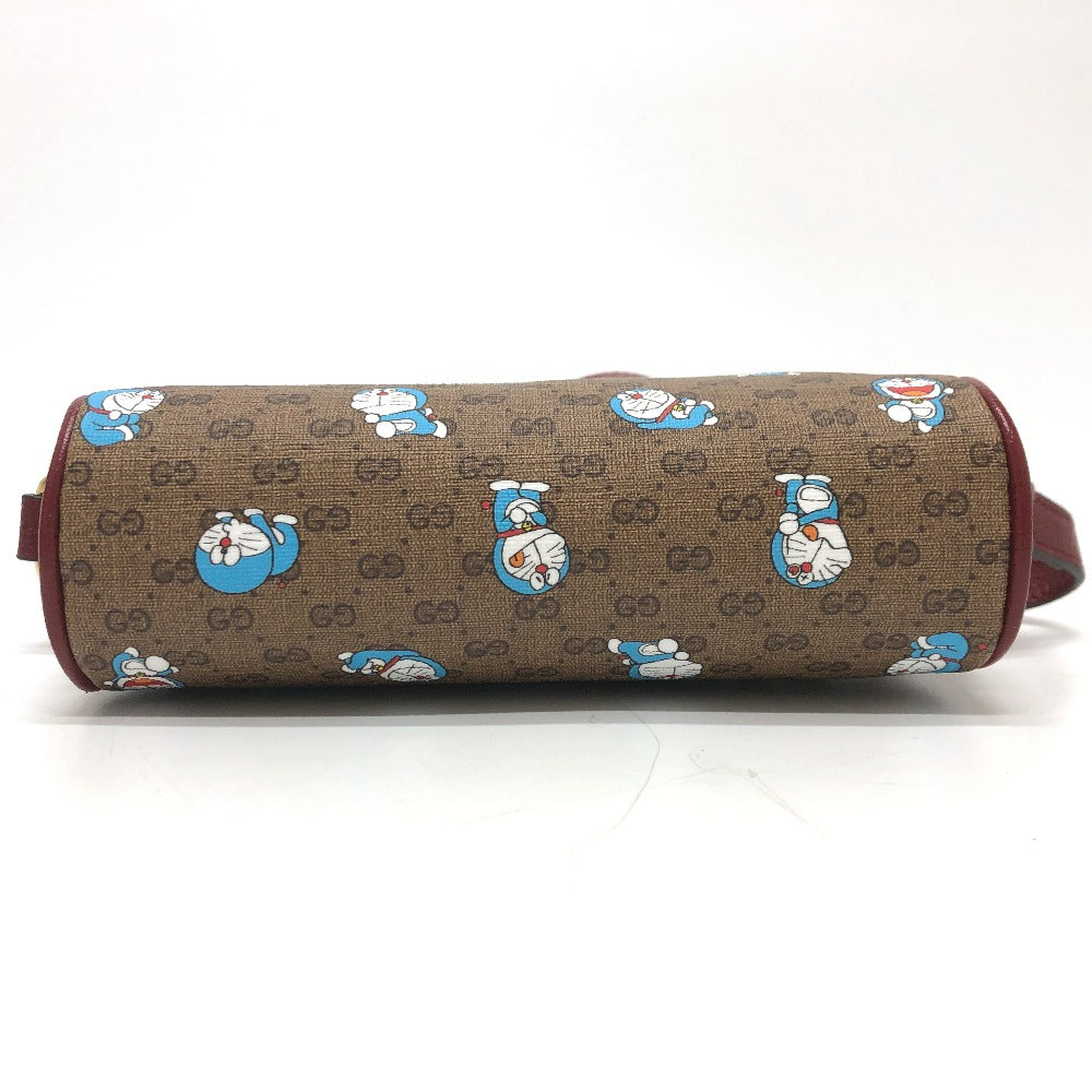 GUCCI 647784 GG Supreme Doraemon x GUCCI Shoulder Bag in GG Supreme Canvas, Brown, Women's
