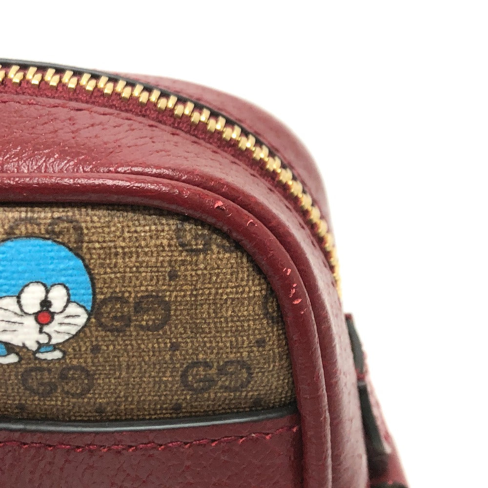 GUCCI 647784 GG Supreme Doraemon x GUCCI Shoulder Bag in GG Supreme Canvas, Brown, Women's