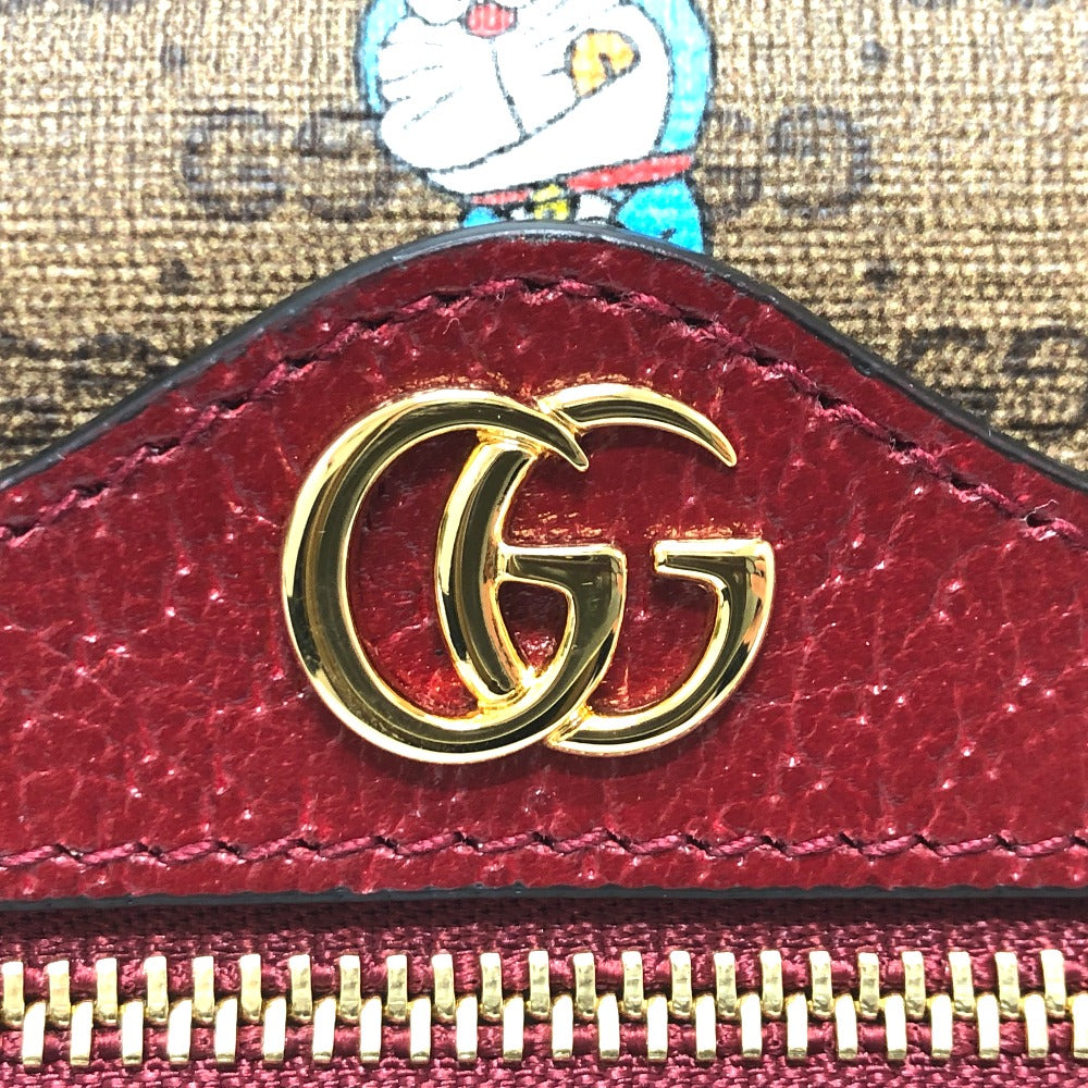 GUCCI 647784 GG Supreme Doraemon x GUCCI Shoulder Bag in GG Supreme Canvas, Brown, Women's