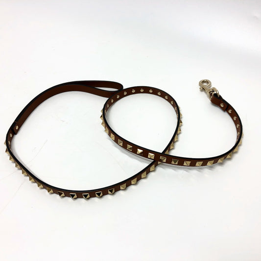 VALENTINO Studded Pet Lead, Leather, Unisex, Brown