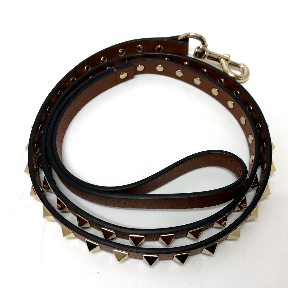 VALENTINO Studded Pet Lead, Leather, Unisex, Brown