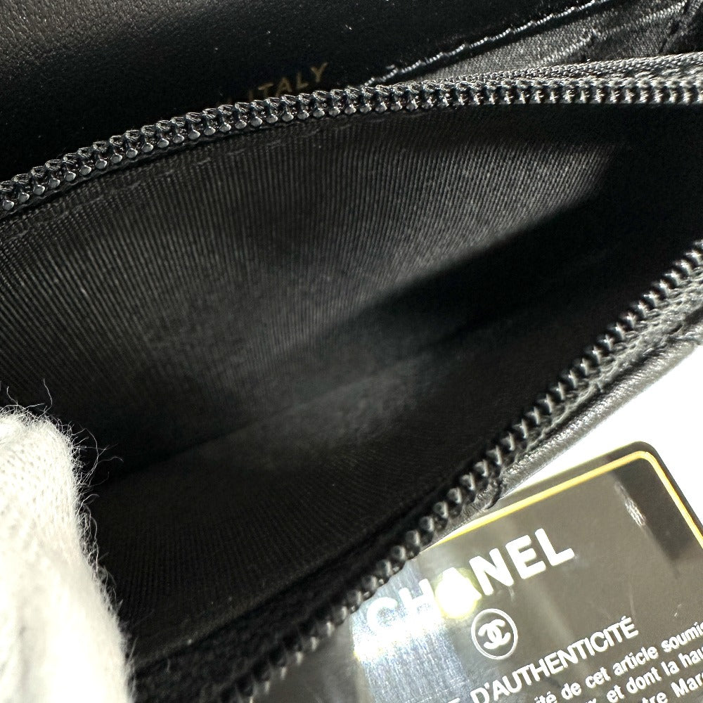 CHANEL CC ココマーク パールショルダー チェーンウォレット 斜め掛け カバン 長財布 ショルダーバッグ ラムスキン レディース ブラック - brandshop-reference