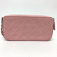 CHANEL A82527 CC Coco Mark Matelasse Wild Stitch Chain Wallet Long Wallet Shoulder Bag Lambskin Women's Pink