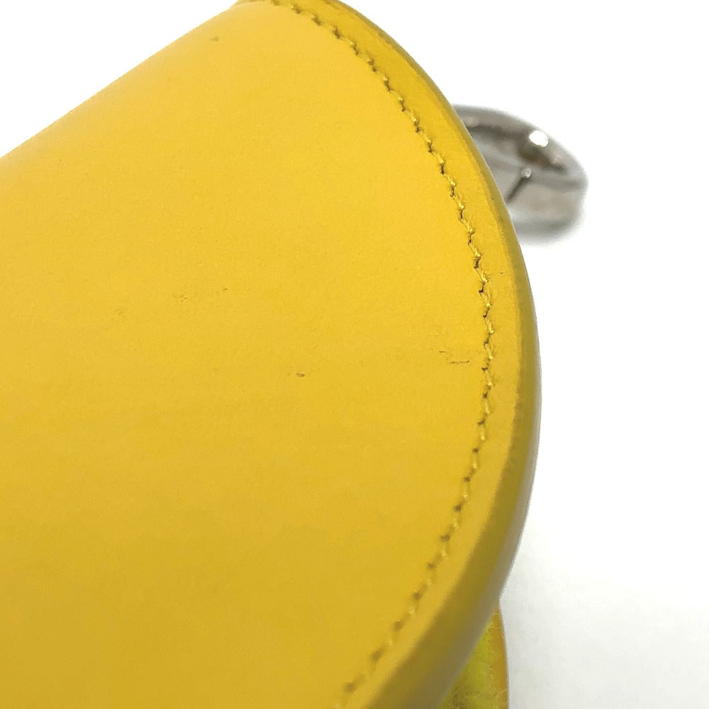 FENDI 7AR706 Taco Motif Coin Case, Wallet, Purse, Pouch, Keychain, Bag Charm, Leather, Women's, Yellow