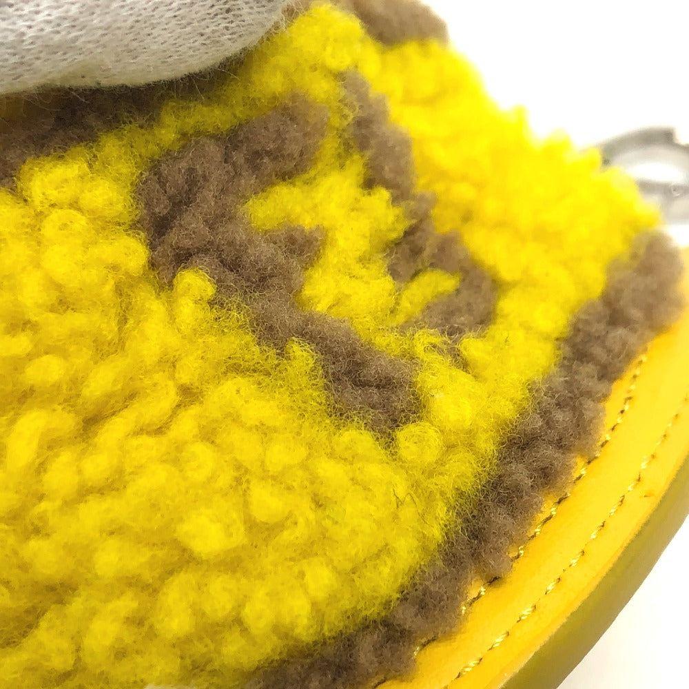 FENDI 7AR706 Taco Motif Coin Case, Wallet, Purse, Pouch, Keychain, Bag Charm, Leather, Women's, Yellow