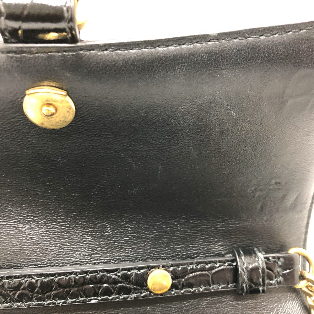 BALENCIAGA 656050 Bロゴ アワーグラス チェーンウォレット ショルダーバッグ レザー レディース ブラック - brandshop-reference