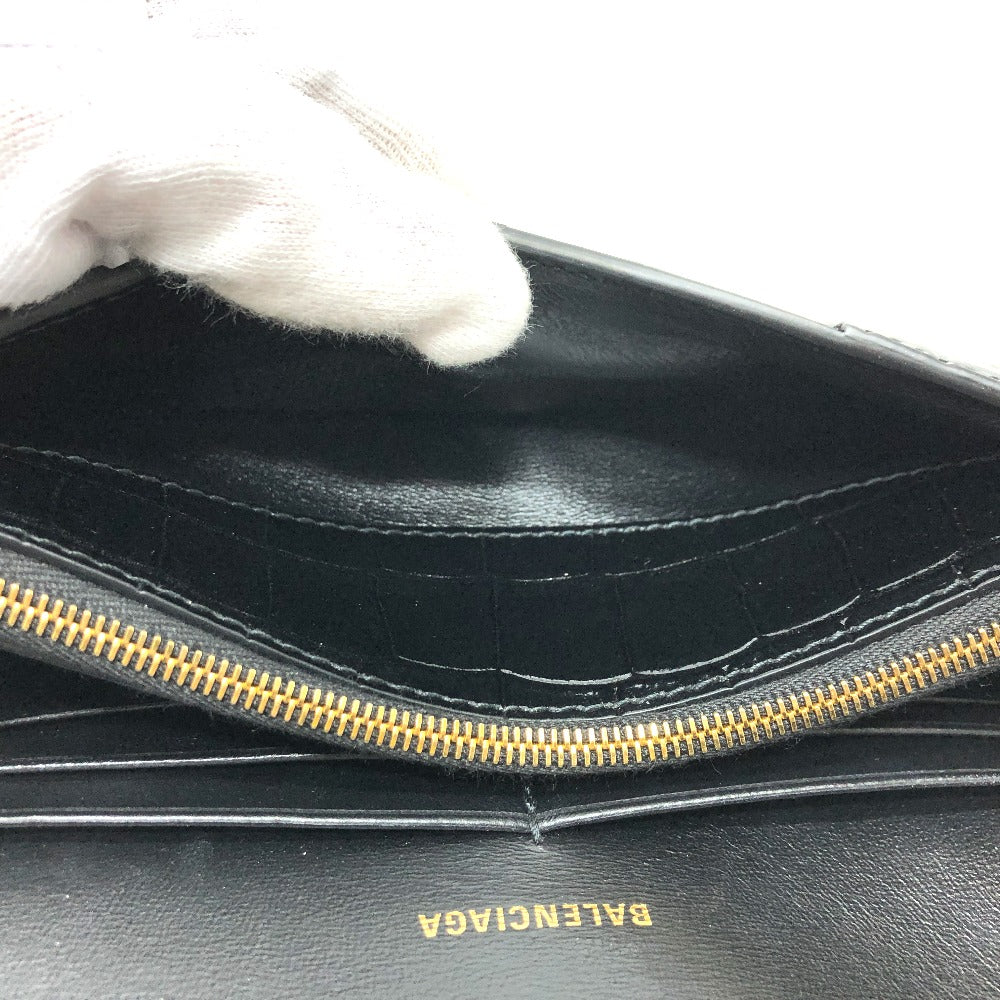 BALENCIAGA 656050 Bロゴ アワーグラス チェーンウォレット ショルダーバッグ レザー レディース ブラック - brandshop-reference