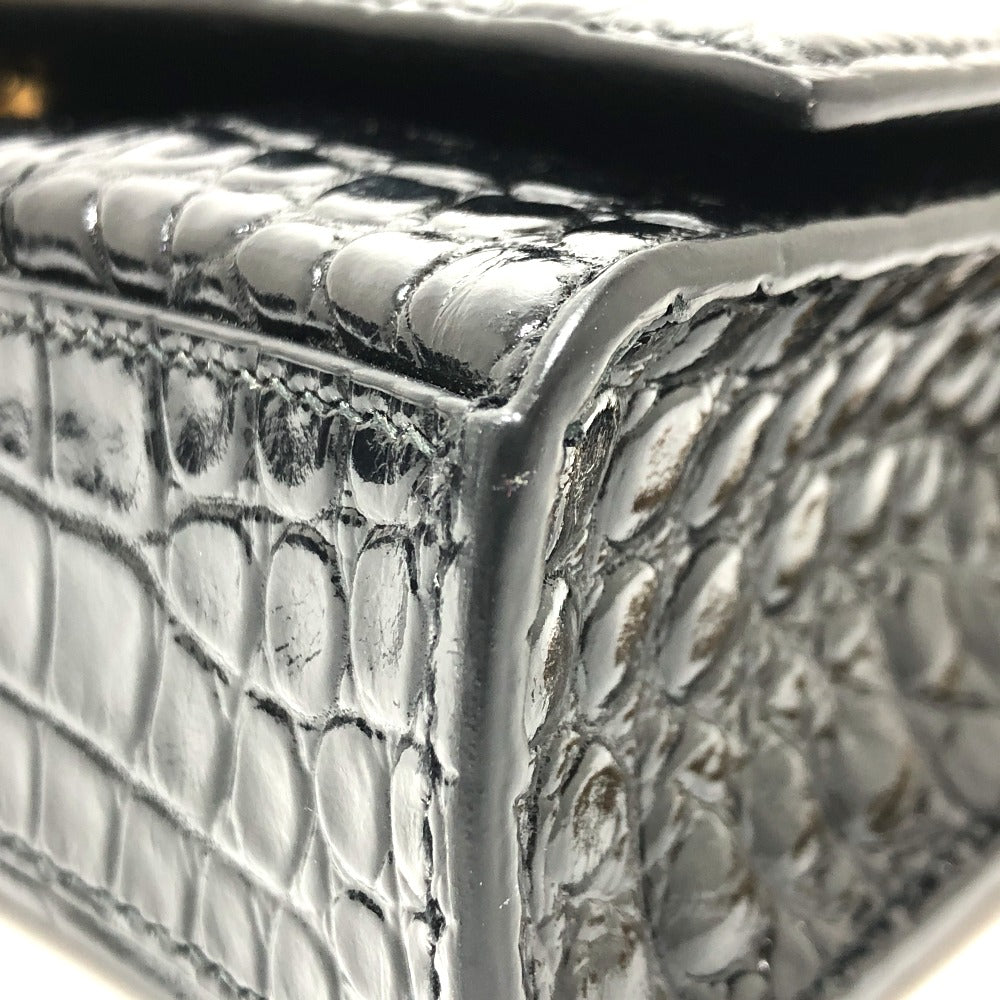 BALENCIAGA 656050 Bロゴ アワーグラス チェーンウォレット ショルダーバッグ レザー レディース ブラック - brandshop-reference