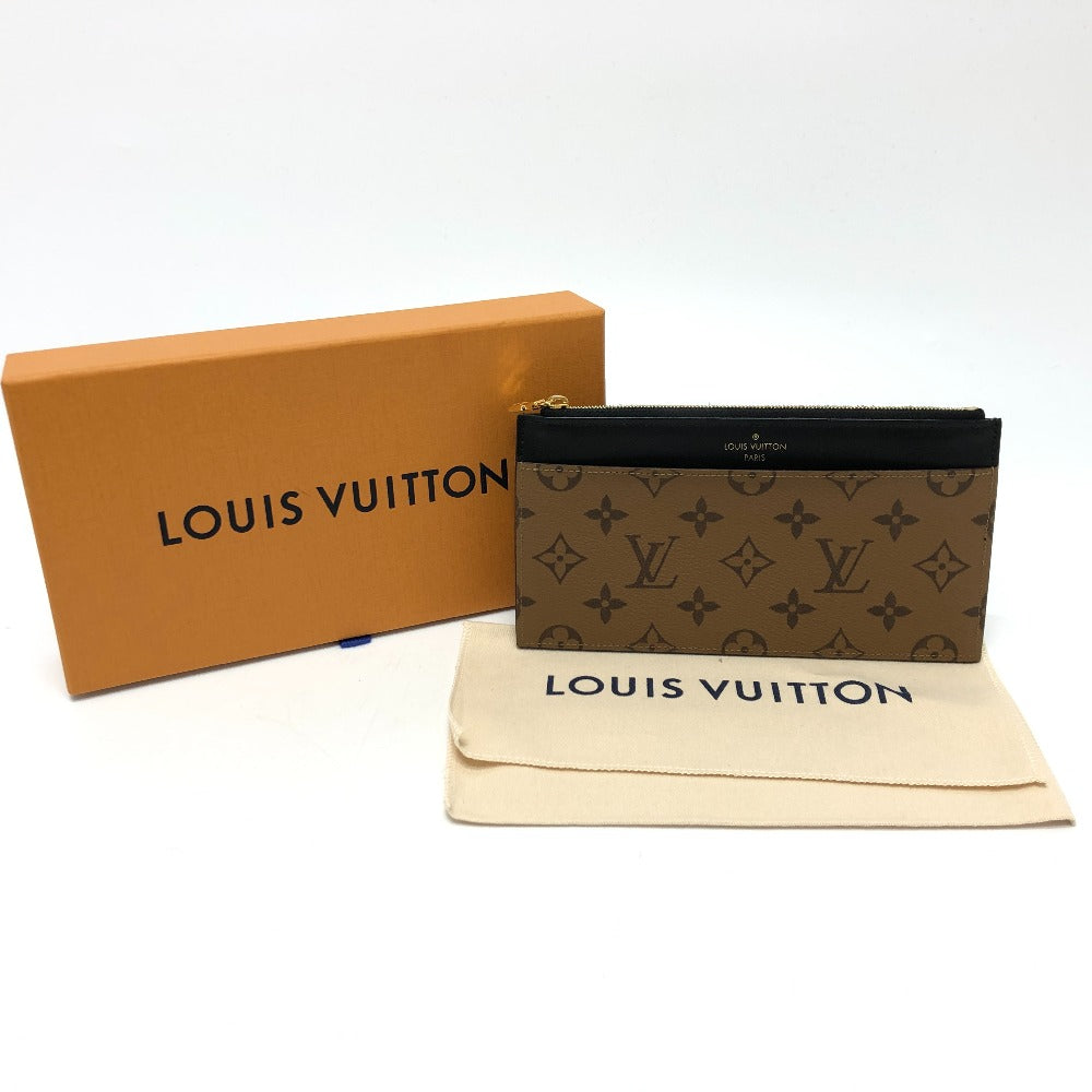 LOUIS VUITTON M80390 モノグラムリバース スリム パース カード財布 ポーチ モノグラムリバースキャンバス レディース ブラウン - brandshop-reference