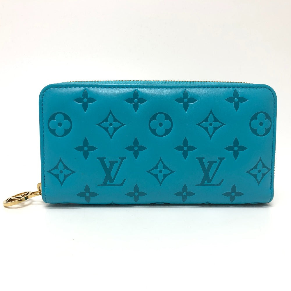 LOUIS VUITTON M81512 モノグラムエンボス ジッピーウォレット ラウンドファスナー 長財布 レザー ユニセックス ブルー - brandshop-reference