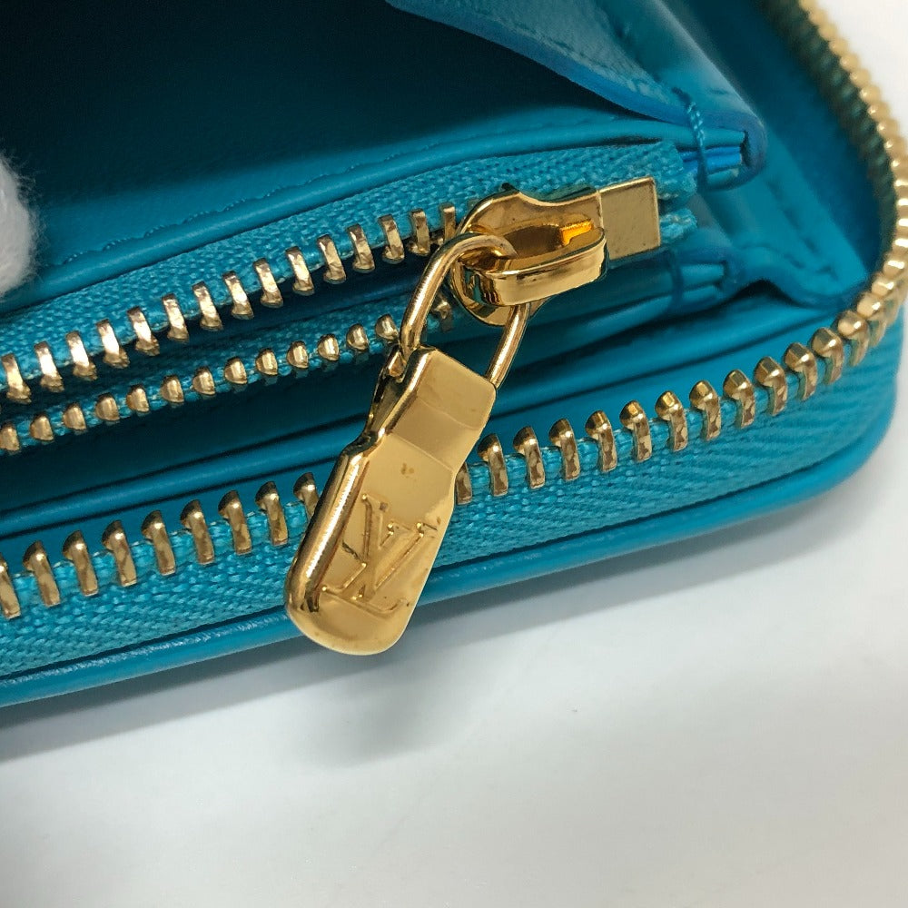 LOUIS VUITTON M81512 モノグラムエンボス ジッピーウォレット ラウンドファスナー 長財布 レザー ユニセックス ブルー - brandshop-reference