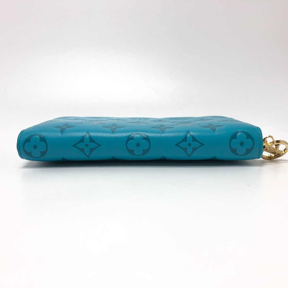 LOUIS VUITTON M81512 モノグラムエンボス ジッピーウォレット ラウンドファスナー 長財布 レザー ユニセックス ブルー - brandshop-reference