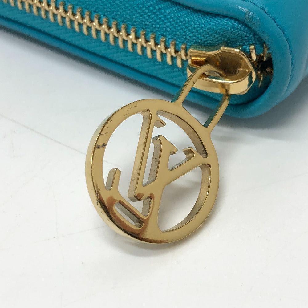 LOUIS VUITTON M81512 モノグラムエンボス ジッピーウォレット ラウンドファスナー 長財布 レザー ユニセックス ブルー - brandshop-reference
