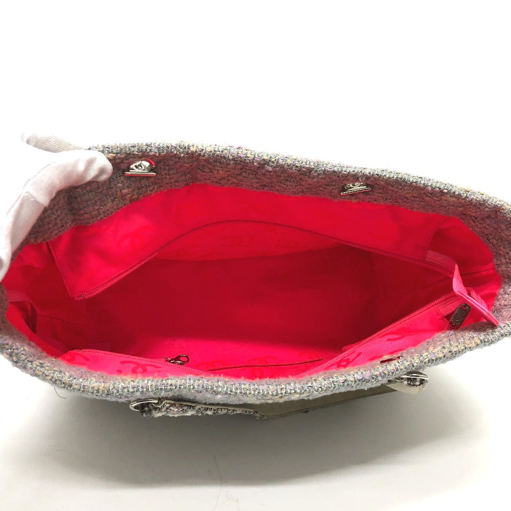 CHANEL CC ココマーク カンボンライン ラージ ショルダーバッグ 肩掛け トートバッグ ツイード レディース パープル系 - brandshop-reference