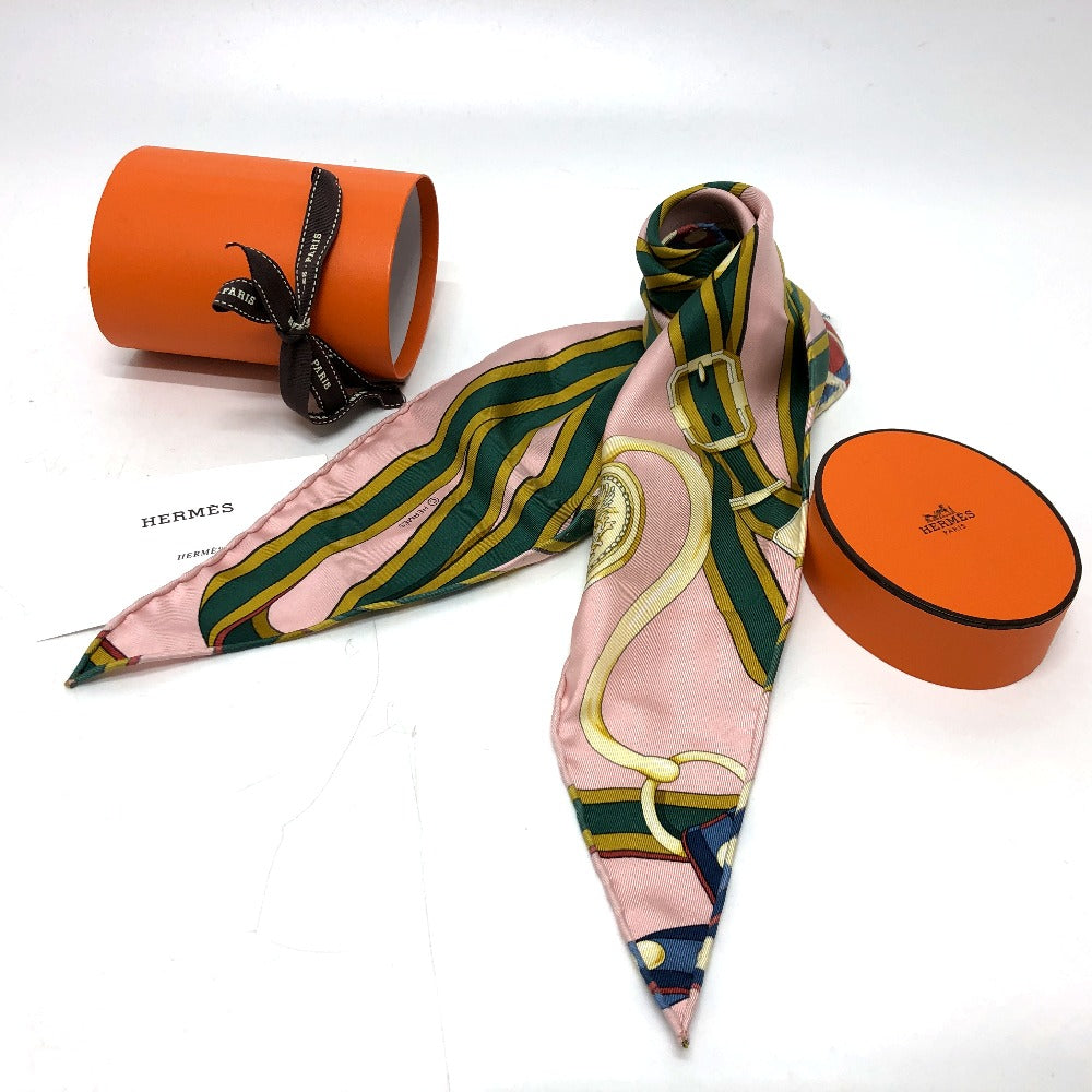 HERMES ポワンテュ スカーフ シルク レディース ピンク