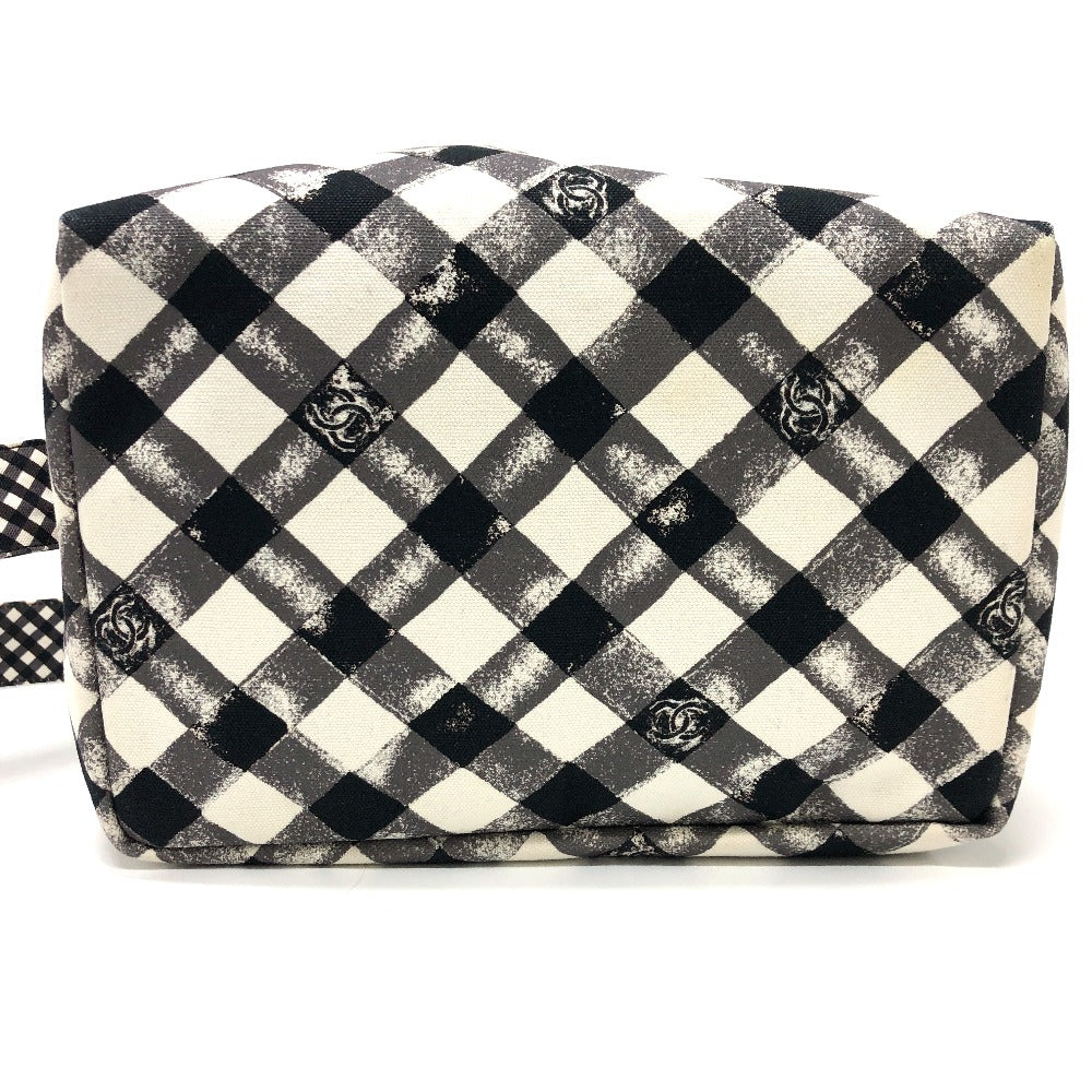 CHANEL チェック ココマーク クーラーバッグ 保冷バッグ カバン ショルダーバッグ キャンバス レディース ホワイト - brandshop-reference