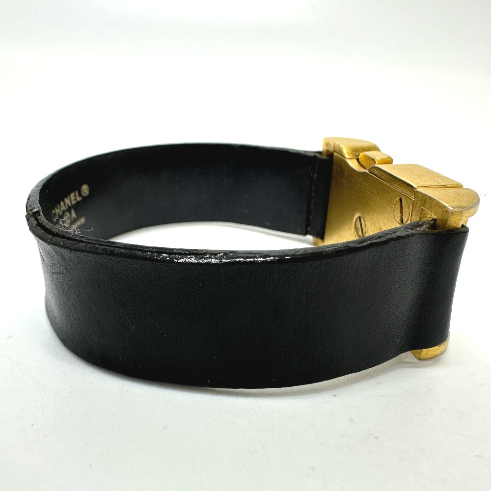 CHANEL ココマーク 00A ブレスレット GP/レザー レディース ブラック