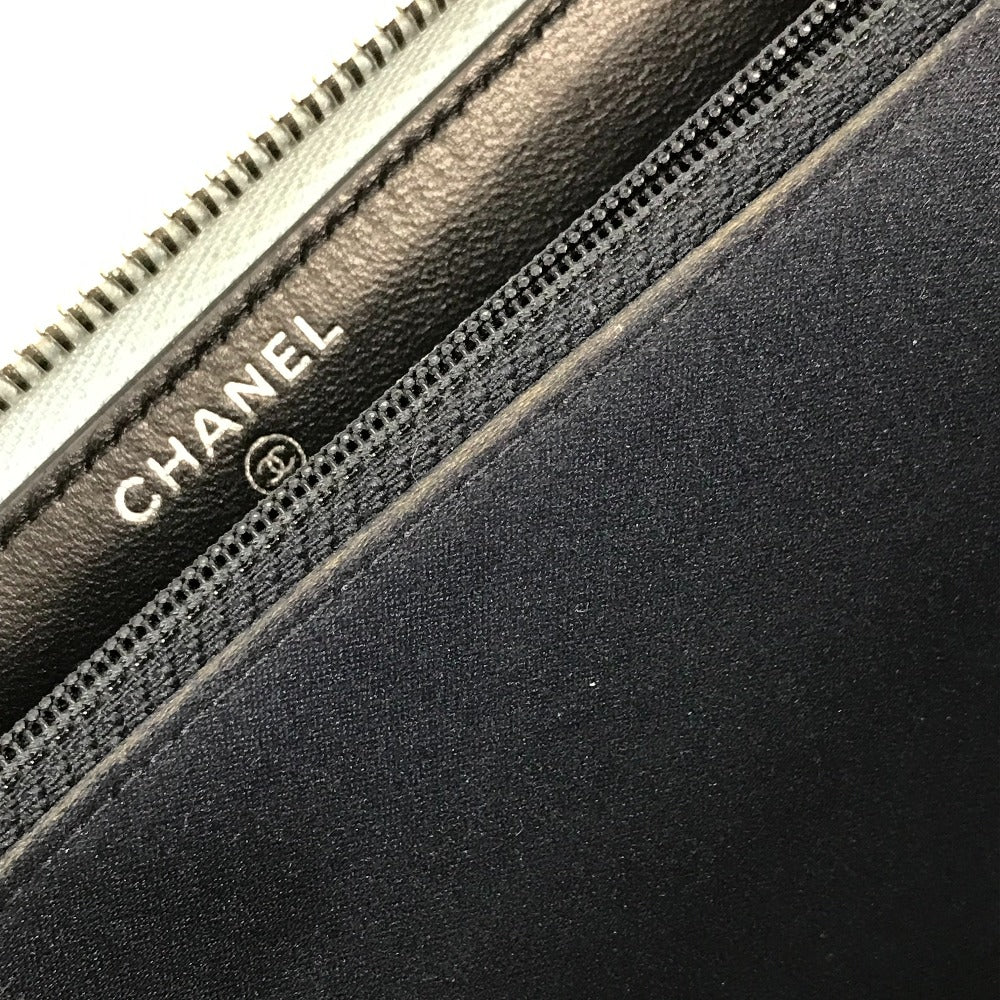CHANEL エアライン トリプルココ ロングウォレット ラウンドファスナー 長財布 レザー レディース ブラック - brandshop-reference