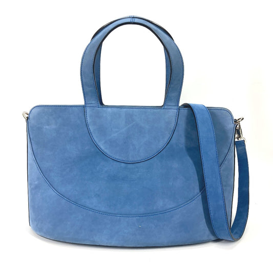 BVLGARI Tote Bag, Shoulder Bag, Décolleté 2-Way Handbag, Suede, Women's, Blue