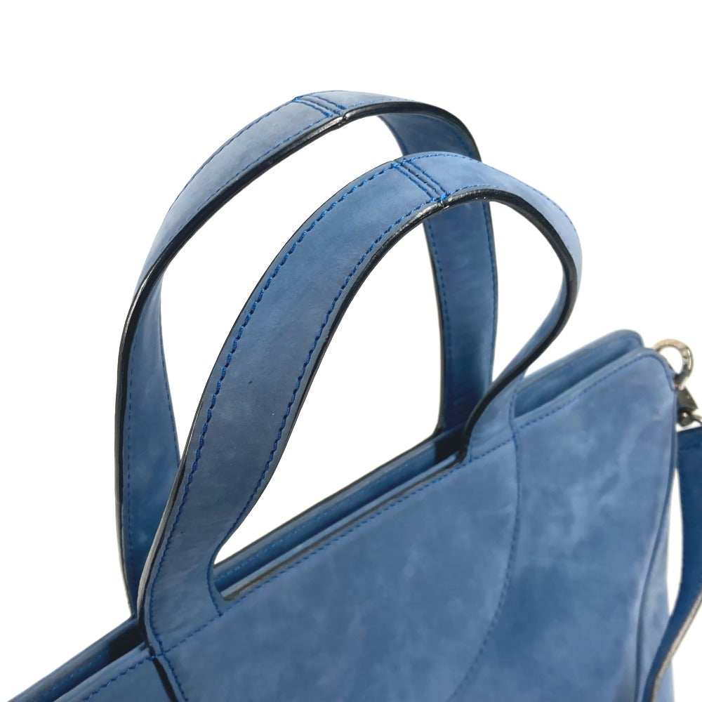 BVLGARI Tote Bag, Shoulder Bag, Décolleté 2-Way Handbag, Suede, Women's, Blue