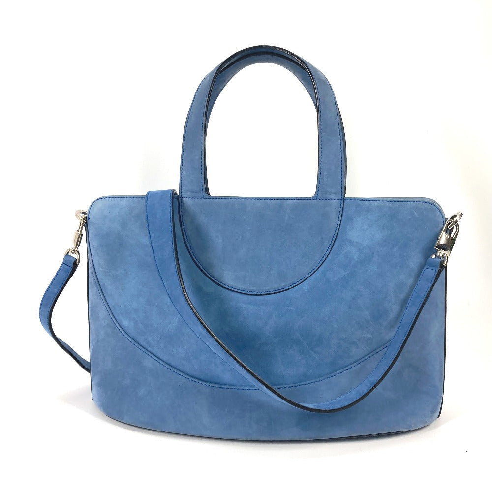 BVLGARI Tote Bag, Shoulder Bag, Décolleté 2-Way Handbag, Suede, Women's, Blue
