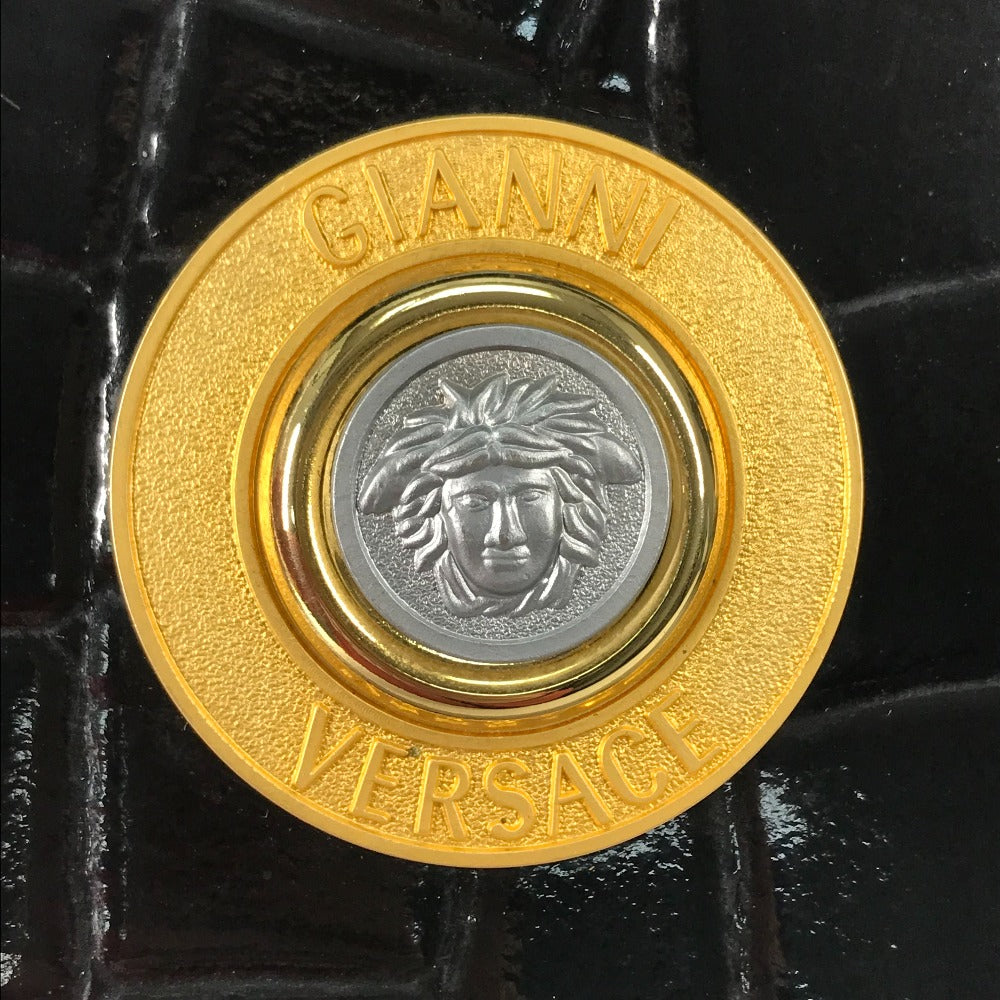 VERSACE ヴィンテージ 型押し メデューサ ロゴ トートバッグ ショルダーバッグ 肩掛け ハンドバッグ レザー レディース