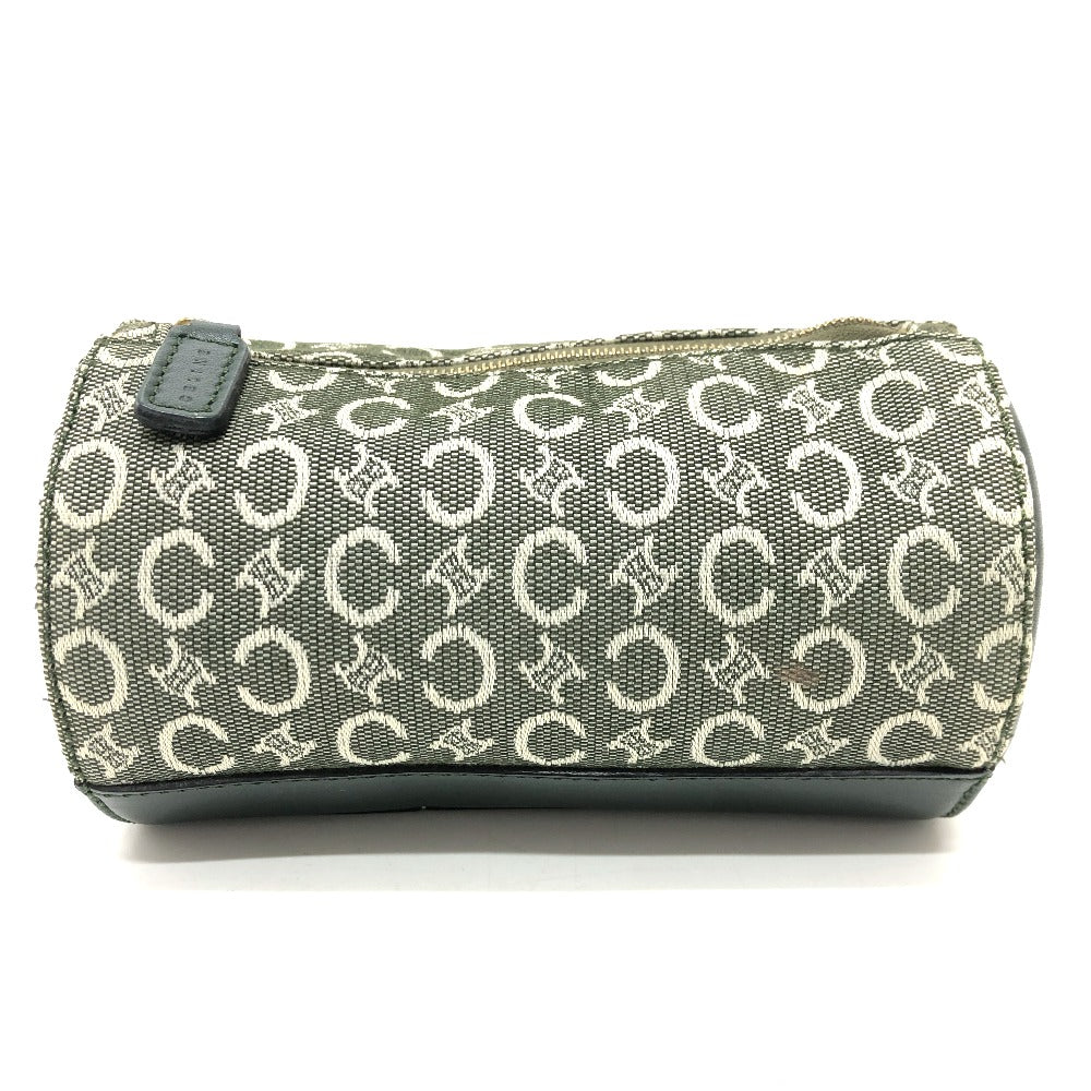 CELINE C Macadam Vanity Bag, Canvas, Unisex, Khaki