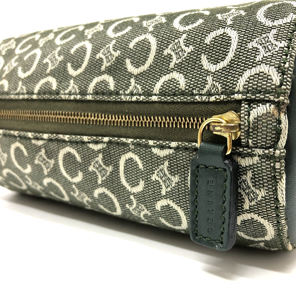 CELINE C Macadam Vanity Bag, Canvas, Unisex, Khaki