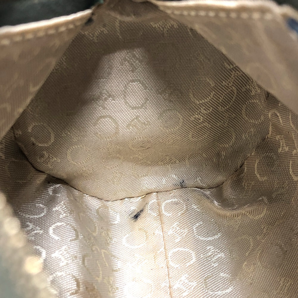 CELINE C Macadam Vanity Bag, Canvas, Unisex, Khaki