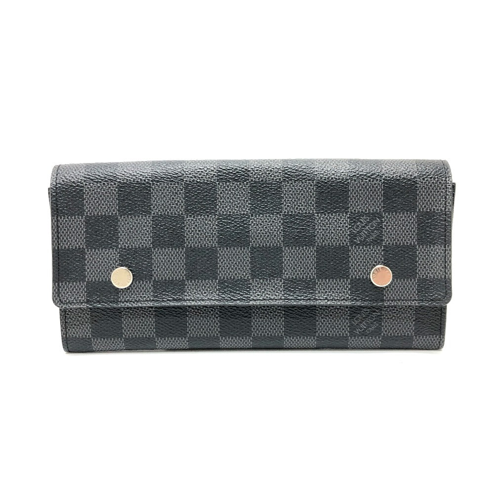 LOUIS VUITTON N63084 Damier Graphite Portefeuille Long Modular Wallet, Men's, Black, Damier Graphite Canvas