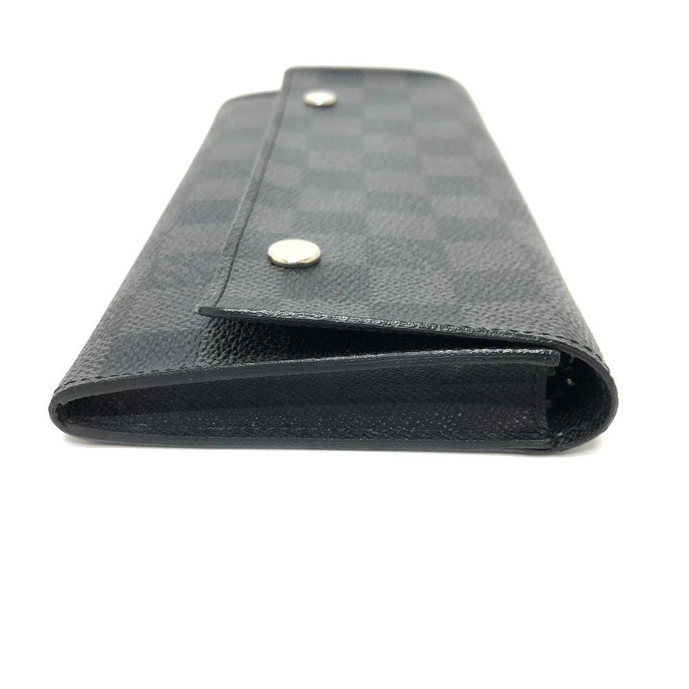 LOUIS VUITTON N63084 Damier Graphite Portefeuille Long Modular Wallet, Men's, Black, Damier Graphite Canvas