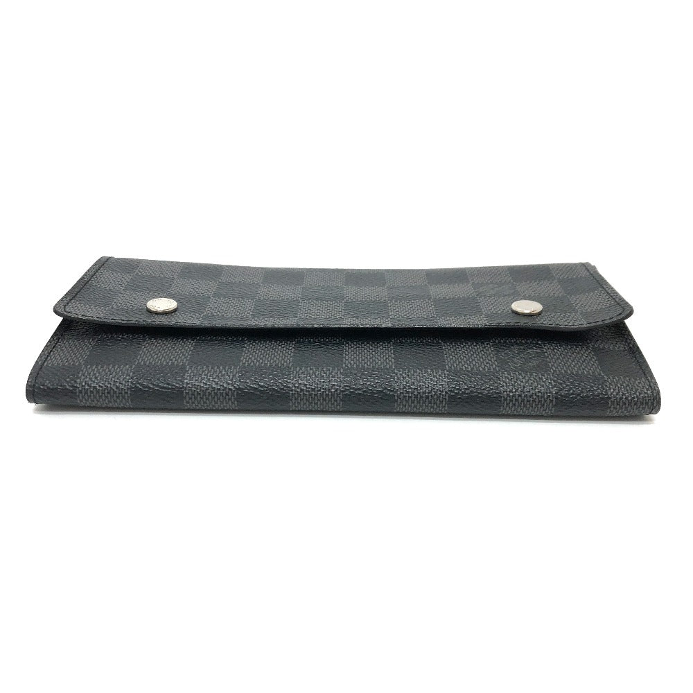 LOUIS VUITTON N63084 Damier Graphite Portefeuille Long Modular Wallet, Men's, Black, Damier Graphite Canvas