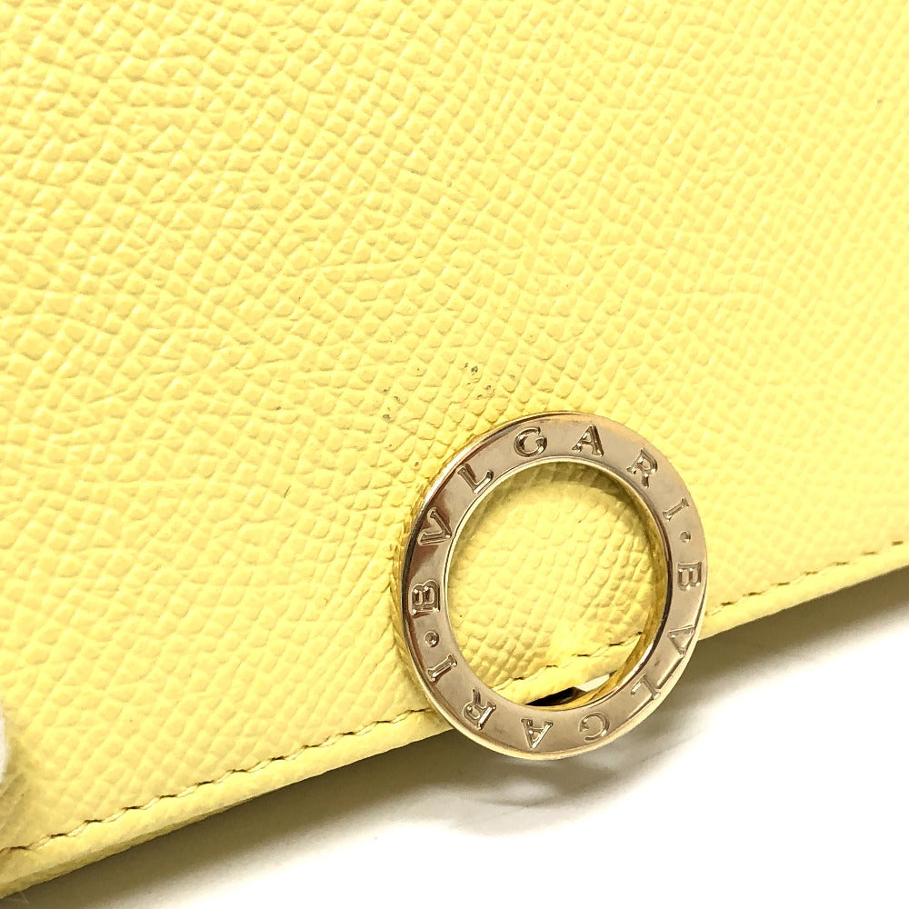 BVLGARI Logo Clip Long Wallet, Bifold Wallet, Leather, Women's, Yellow