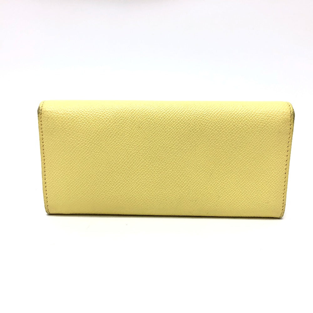 BVLGARI Logo Clip Long Wallet, Bifold Wallet, Leather, Women's, Yellow