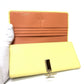 BVLGARI Logo Clip Long Wallet, Bifold Wallet, Leather, Women's, Yellow