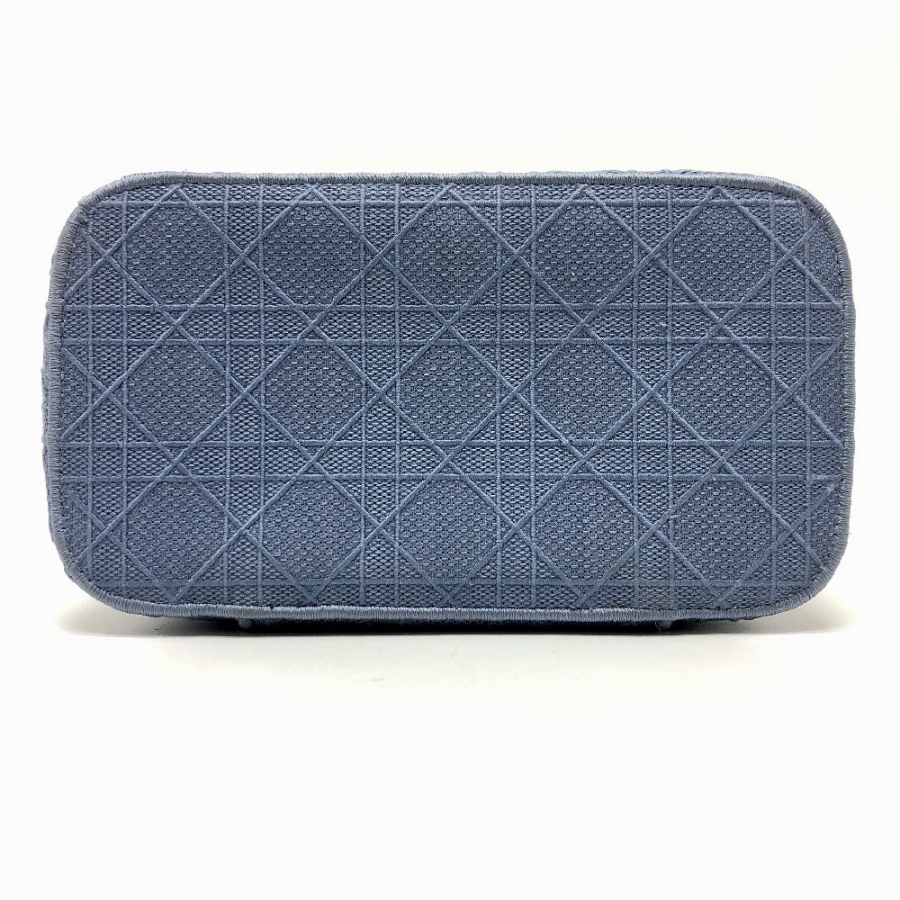 Dior Cannage Embroidered Vanity Bag, Canvas, Women's, Blue