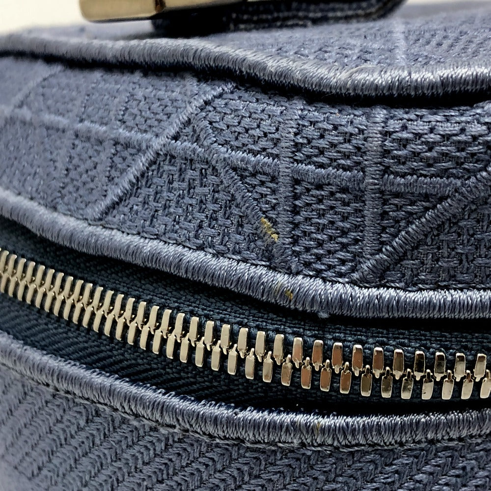 Dior Cannage Embroidered Vanity Bag, Canvas, Women's, Blue