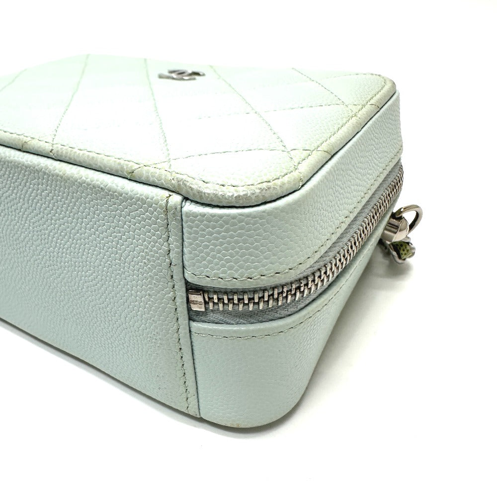 CHANEL AP2426 CC Coco Mark Matelasse Camera Bag, Chain Bag, Pochette, Shoulder Bag, Caviar Leather, Women's, Blue