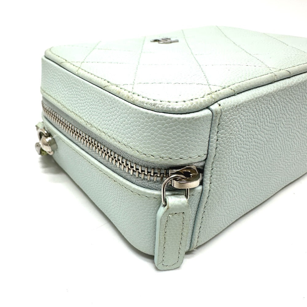 CHANEL AP2426 CC Coco Mark Matelasse Camera Bag, Chain Bag, Pochette, Shoulder Bag, Caviar Leather, Women's, Blue