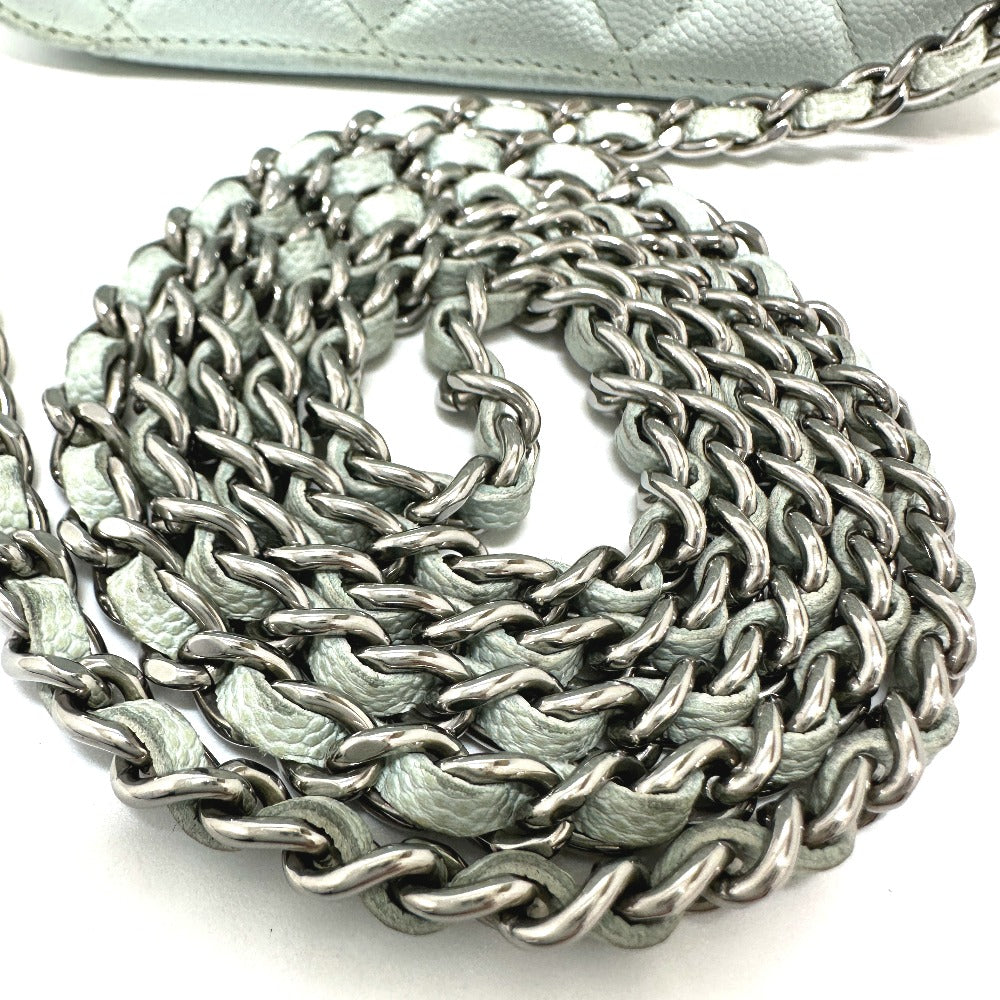 CHANEL AP2426 CC Coco Mark Matelasse Camera Bag, Chain Bag, Pochette, Shoulder Bag, Caviar Leather, Women's, Blue