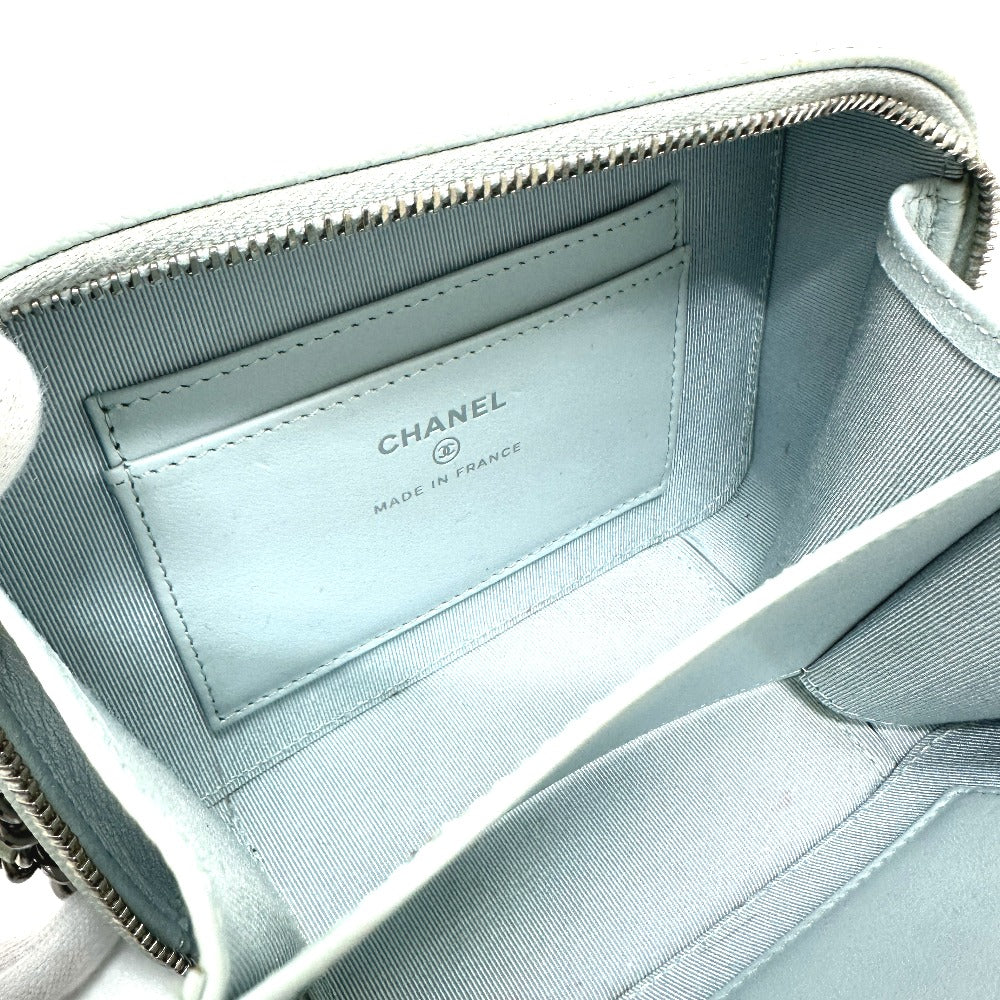 CHANEL AP2426 CC Coco Mark Matelasse Camera Bag, Chain Bag, Pochette, Shoulder Bag, Caviar Leather, Women's, Blue