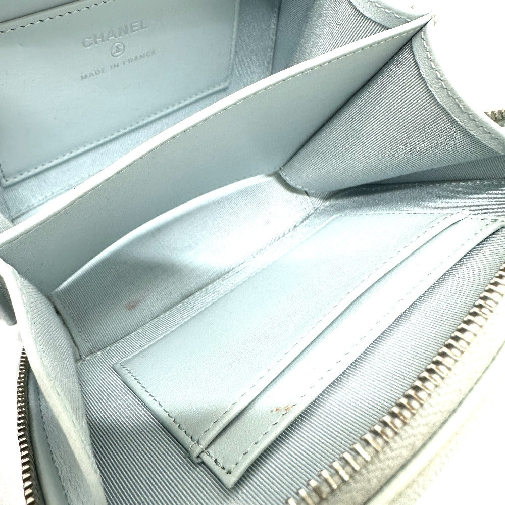 CHANEL AP2426 CC Coco Mark Matelasse Camera Bag, Chain Bag, Pochette, Shoulder Bag, Caviar Leather, Women's, Blue