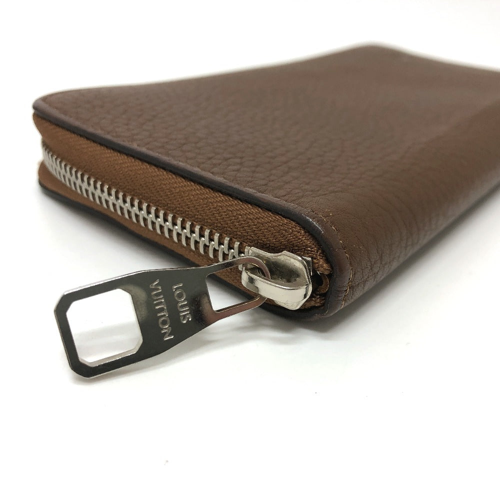 LOUIS VUITTON M58864 Zippy Wallet Vertical Long Wallet in Taurillon Leather, Brown, Men's