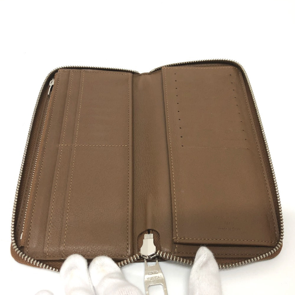 LOUIS VUITTON M58864 Zippy Wallet Vertical Long Wallet in Taurillon Leather, Brown, Men's