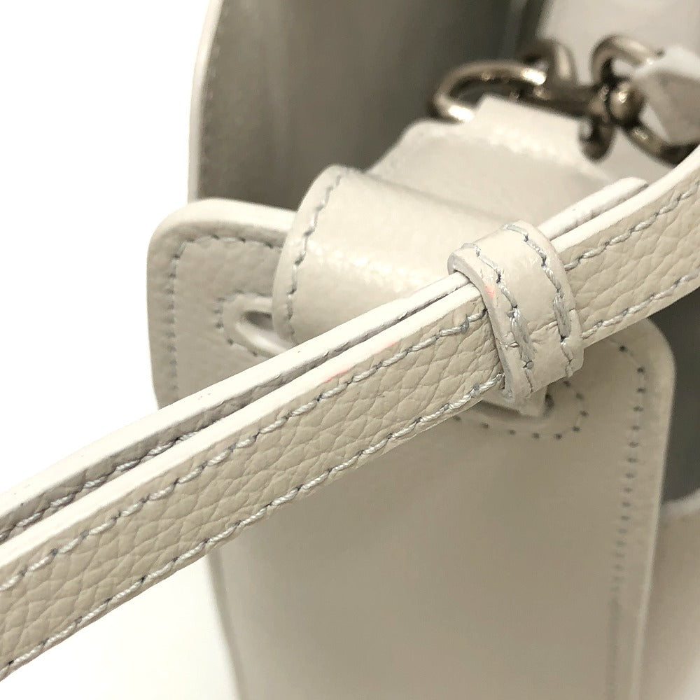 BALENCIAGA 659920 North South 2-Way Shoulder Bag, Leather, Women's, White