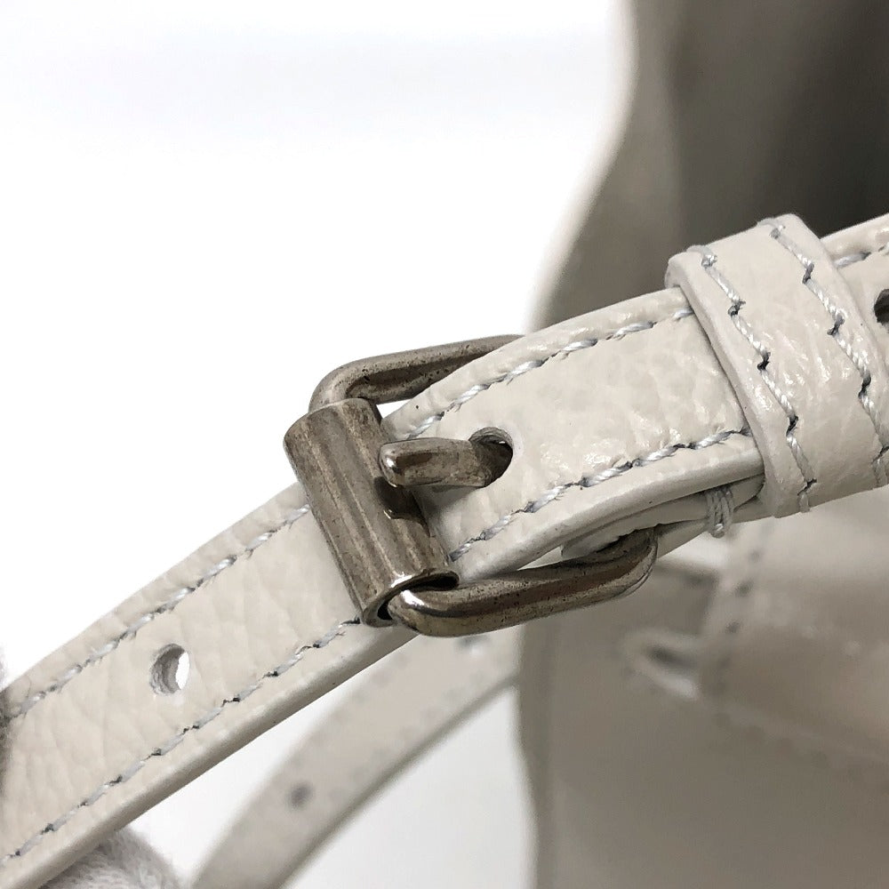 BALENCIAGA 659920 North South 2-Way Shoulder Bag, Leather, Women's, White